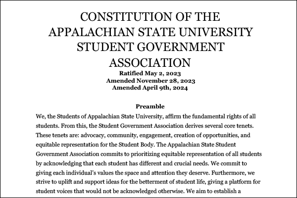 App State SGA Constitution