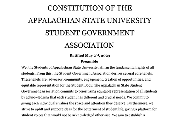 App State SGA Constitution